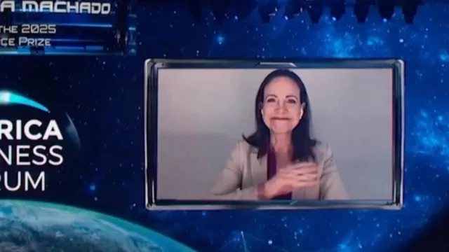 María Corina Machado, Premio Nobel de la Paz, llamó a una transición pacífica en Venezuela, ¡ya!